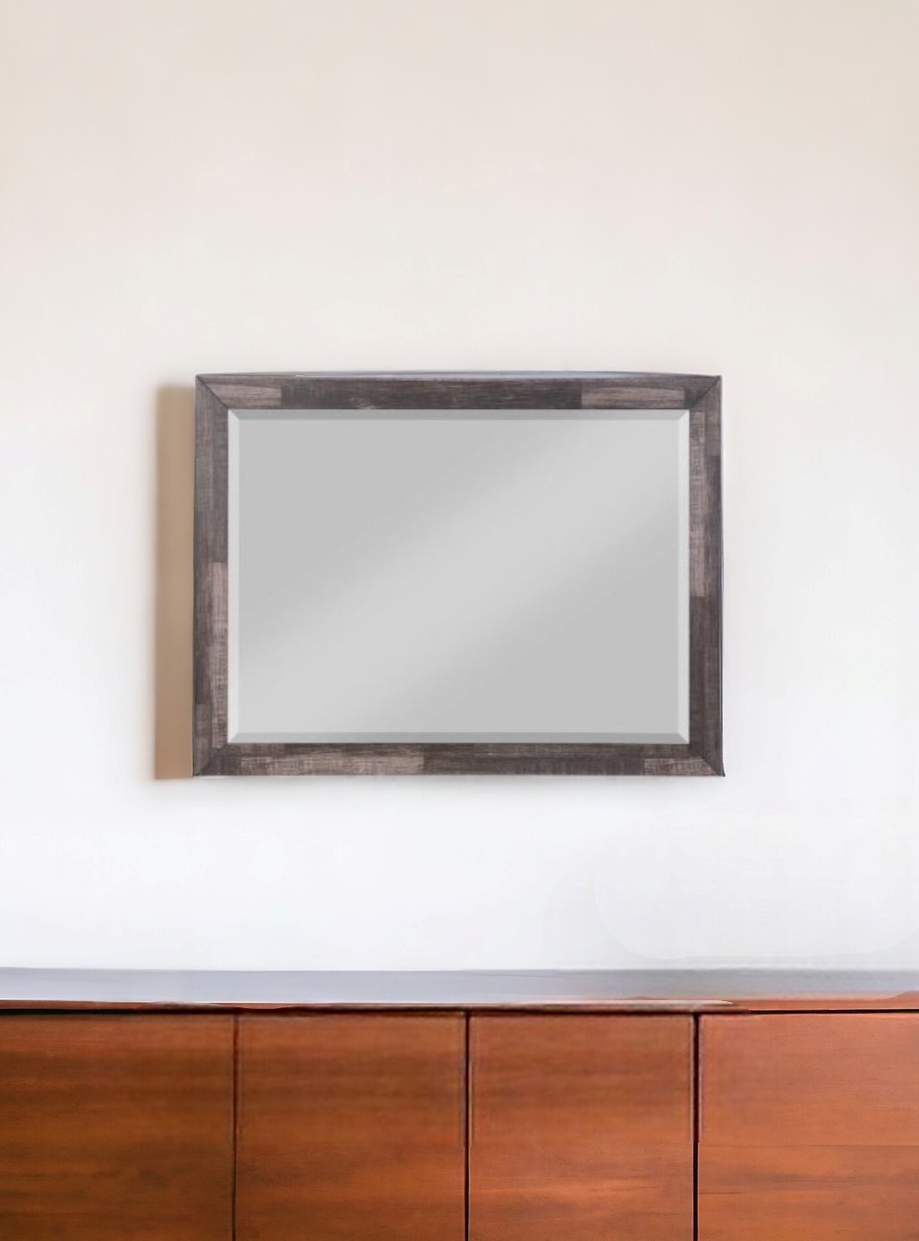 485896_8_cFk8o2lV-3.jpg 36" Brown Wood Framed Mounted Dresser Mirror - Image 1