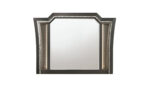 38" Gunmetal Lighted Abstract Wood Framed Mounted Dresser Mirror - Image 2