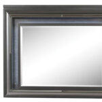 39" Gunmetal Lighted Wood Framed Mounted Dresser Mirror - Image 4