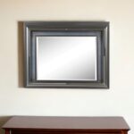 39" Gunmetal Lighted Wood Framed Mounted Dresser Mirror