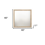 40" Natural Square Wood Framed Accent Mirror - Image 5