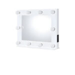 26" White Metal Framed Mounted Accent Mirror - Image 4