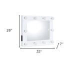 26" White Metal Framed Mounted Accent Mirror - Image 7