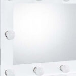 26" White Metal Framed Mounted Accent Mirror - Image 6
