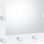 26" White Metal Framed Mounted Accent Mirror - Image 5