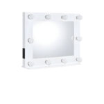 26" White Metal Framed Mounted Accent Mirror - Image 2
