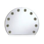 15" White Abstract Metal Framed Mounted Accent Mirror - Image 2