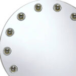 15" White Abstract Metal Framed Mounted Accent Mirror - Image 4