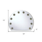 15" White Abstract Metal Framed Mounted Accent Mirror - Image 5