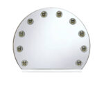 15" White Abstract Metal Framed Mounted Accent Mirror - Image 3