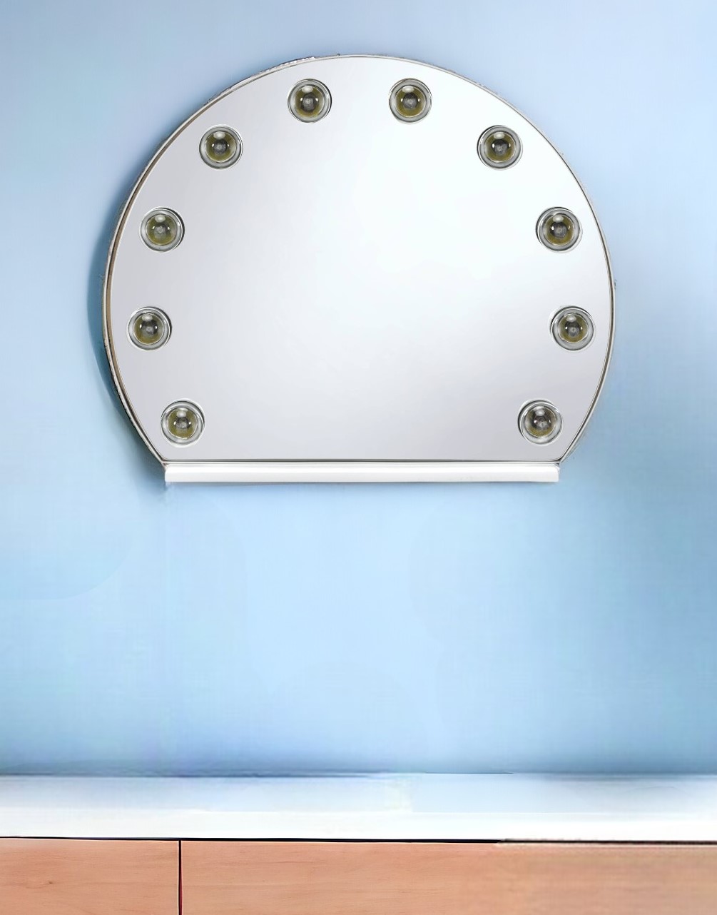 485936_9_icz6Yz9k-2.jpg 15" White Abstract Metal Framed Mounted Accent Mirror - Image 1
