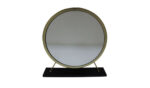 19" Brass Round Metal Framed Freestanding Mirror - Image 3