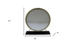 19" Brass Round Metal Framed Freestanding Mirror - Image 6