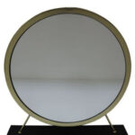 19" Brass Round Metal Framed Freestanding Mirror - Image 5