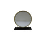 19" Brass Round Metal Framed Freestanding Mirror - Image 2