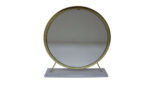 19" Brass Round Metal Framed Freestanding Mirror - Image 3
