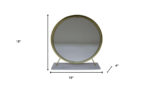 19" Brass Round Metal Framed Freestanding Mirror - Image 6