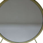 19" Brass Round Metal Framed Freestanding Mirror - Image 5