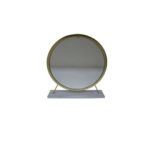 19" Brass Round Metal Framed Freestanding Mirror - Image 4