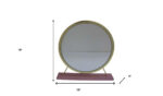 19" Brass Round Metal Framed Freestanding Mirror - Image 6