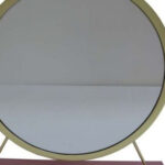 19" Brass Round Metal Framed Freestanding Mirror - Image 5
