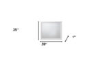 35" White Square Wood Framed Mounted Dresser Mirror - Image 5