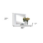 37" White Wood Framed Mounted Dresser Mirror - Image 6