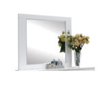 37" White Wood Framed Mounted Dresser Mirror - Image 3