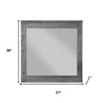 38" Square Wood Framed Mounted Dresser Mirror - Image 5