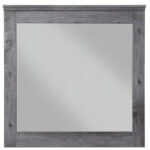 38" Square Wood Framed Mounted Dresser Mirror - Image 3