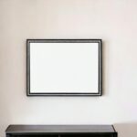 35" Black Wood Framed Mounted Dresser Mirror