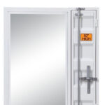 32" White Metal Framed Mounted Dresser Mirror - Image 2