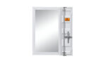 32" White Metal Framed Mounted Dresser Mirror - Image 3
