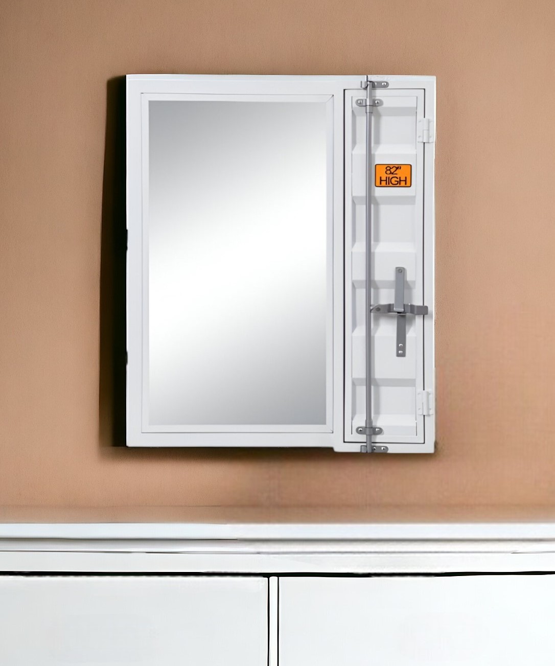 486462_8_HOf4zus9-3.jpg 32" White Metal Framed Mounted Dresser Mirror - Image 1