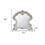 45" White Abstract Wood Framed Mounted Dresser Mirror - Image 5