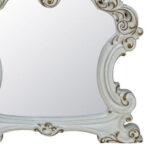 45" White Abstract Wood Framed Mounted Dresser Mirror - Image 4