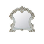 45" White Abstract Wood Framed Mounted Dresser Mirror - Image 2