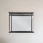 42" Gunmetal Wood Framed Mounted Dresser Mirror