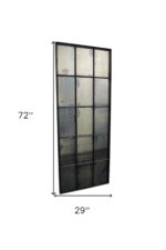 72" Black Metal Framed Full Length Antiqued Glass Hanging Mirror - Image 4