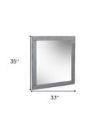 35" Gray Wood Framed Accent Mirror - Image 4