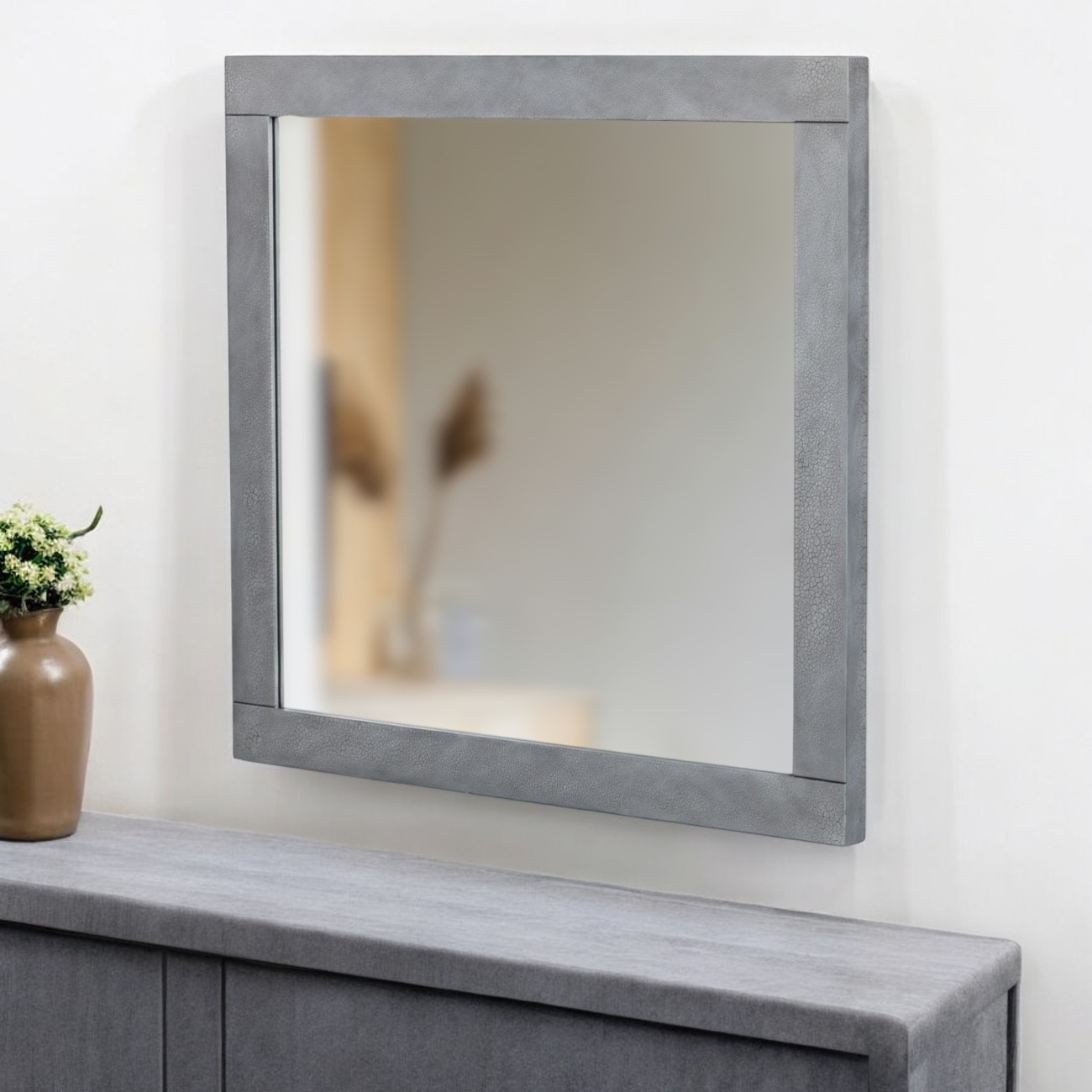 510888_8_ME3I4LLw-2.jpg 35" Gray Wood Framed Accent Mirror - Image 1