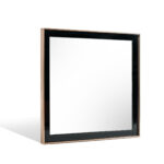 39" Rose Gold and Black Wood and Metal Framed Accent Mirror - Image 4