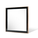 39" Rose Gold and Black Wood and Metal Framed Accent Mirror - Image 3