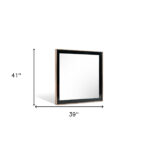 39" Rose Gold and Black Wood and Metal Framed Accent Mirror - Image 5