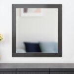 36" Gray Wood Framed Accent Mirror