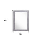 40" Gray and Silver Wood and Metal Framed Accent Mirror - Image 6