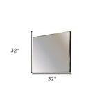 32" Gray Square Metal Framed Accent Mirror - Image 5