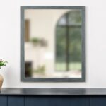 40" Dark Gray Solid Wood Framed Accent Mirror