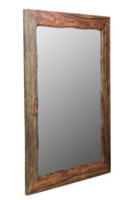 44" Dark Brown Solid Wood Framed Accent Mirror - Image 3