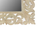 47" Antiqued White Solid Wood Carved Scrollwork Accent Mirror - Image 3